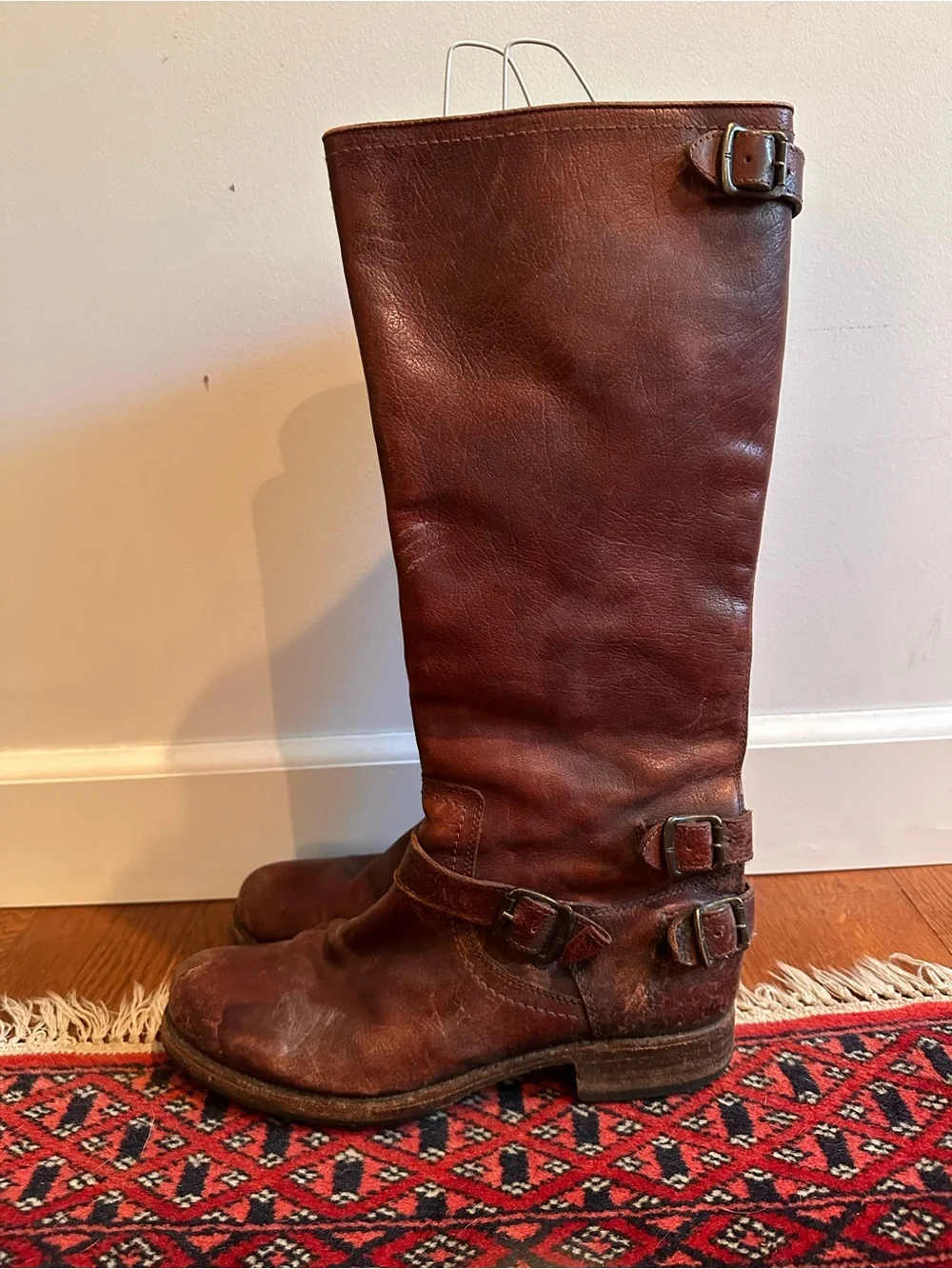 Frye Brown Leather Knee-High Riding Boots